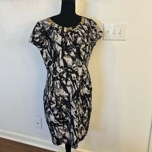 Nordstrom Donna Ricco Elegant Plus Size Silk Midi Dress, Sz. 14